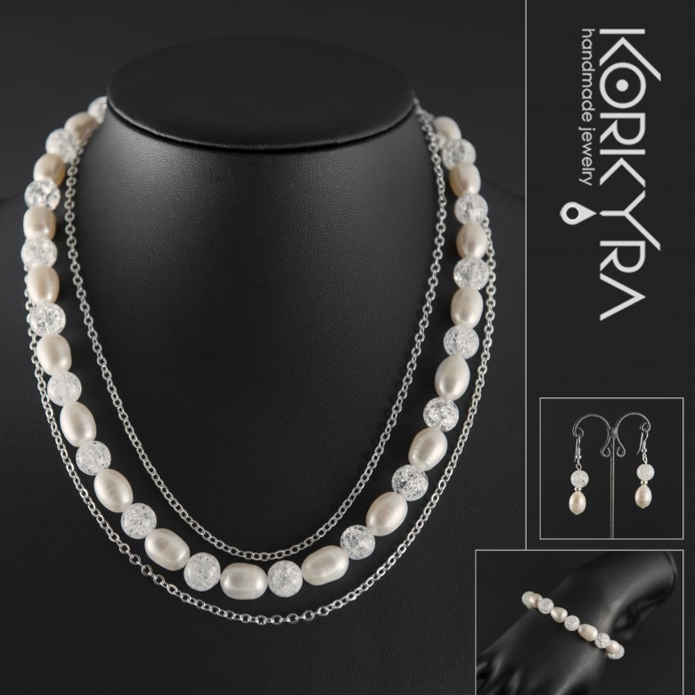 DR239 - QUARTZ CRYSTAL AND FRESHWATER PEARLS