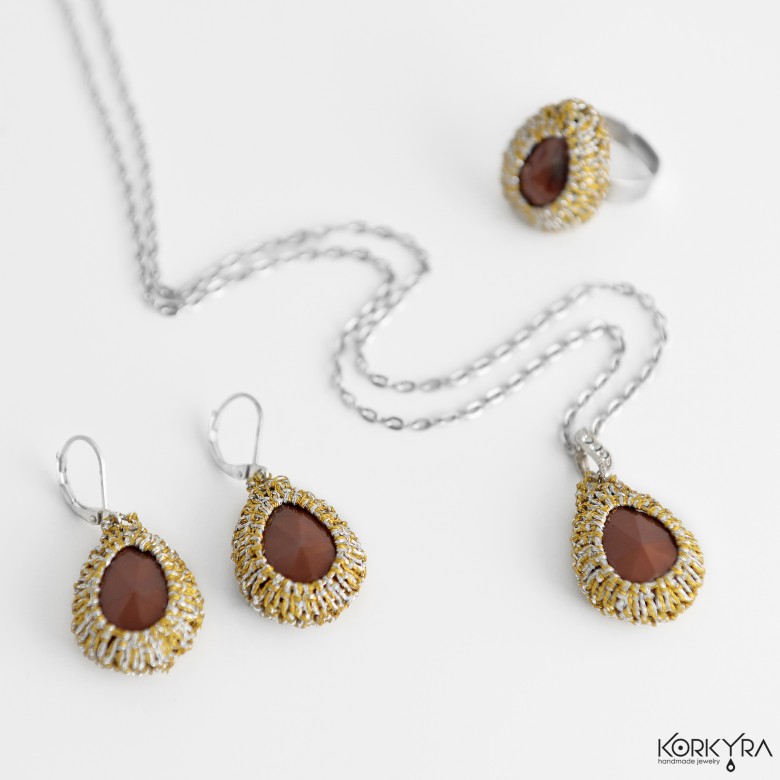 K012 - GOLDEN AND SILVER LACE JEWELRY SET