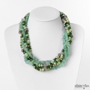DR626 - GREEN JADE AND CHRYSTAL PEARLS
