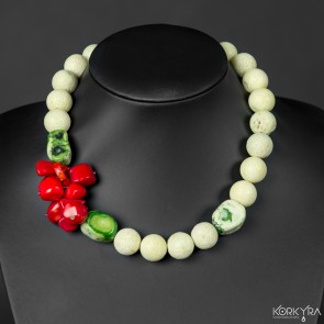 DR111 - RED CORAL AND GREEN SPONGE CORAL