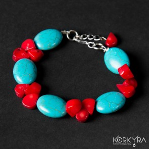 NR337 - TURQUOISE HOWLITE AND CORAL