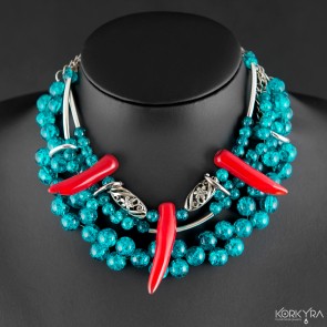DR128 - RED CORAL AND TURQUOISE BEADS