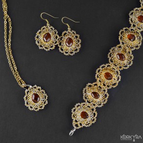 K009 - GOLDEN AND SILVER LACE JEWELRY SET